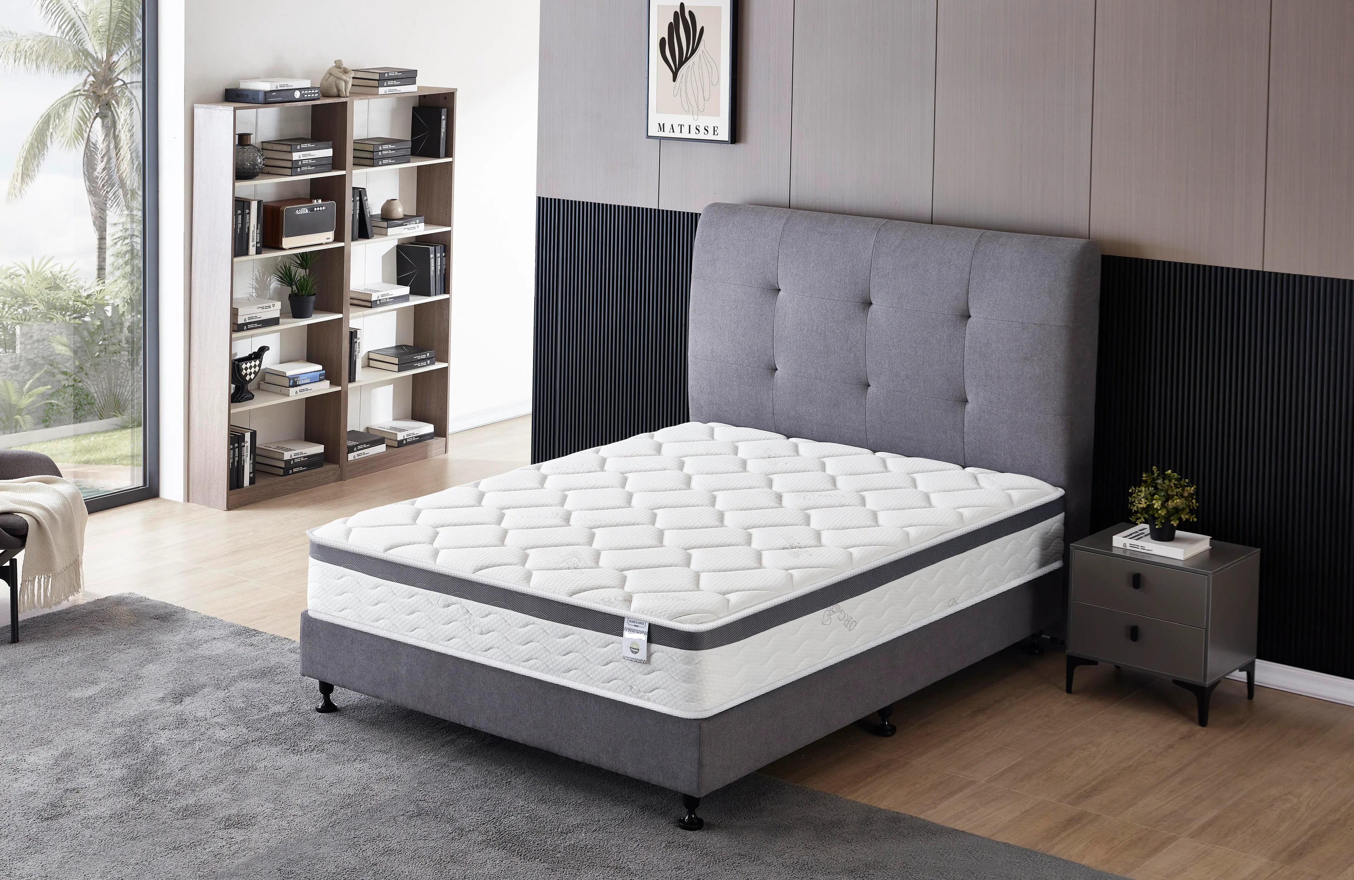 THE PREMIUM - 10" - "THE COMFORT" Medium - Euro Pillow Top - Encased Spring and Memory Foam - Organic Cotton Mattress