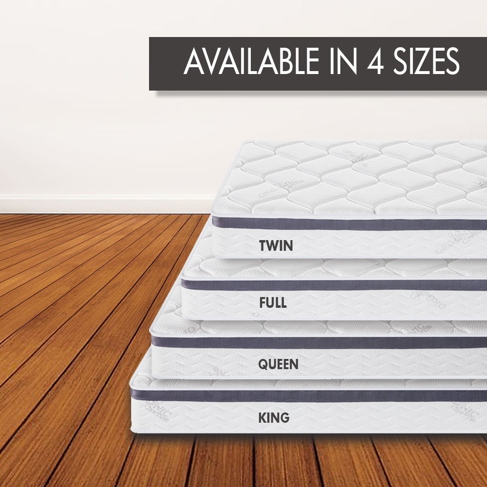 THE PREMIUM - 10" - "THE COMFORT" Medium - Euro Pillow Top - Encased Spring and Memory Foam - Organic Cotton Mattress