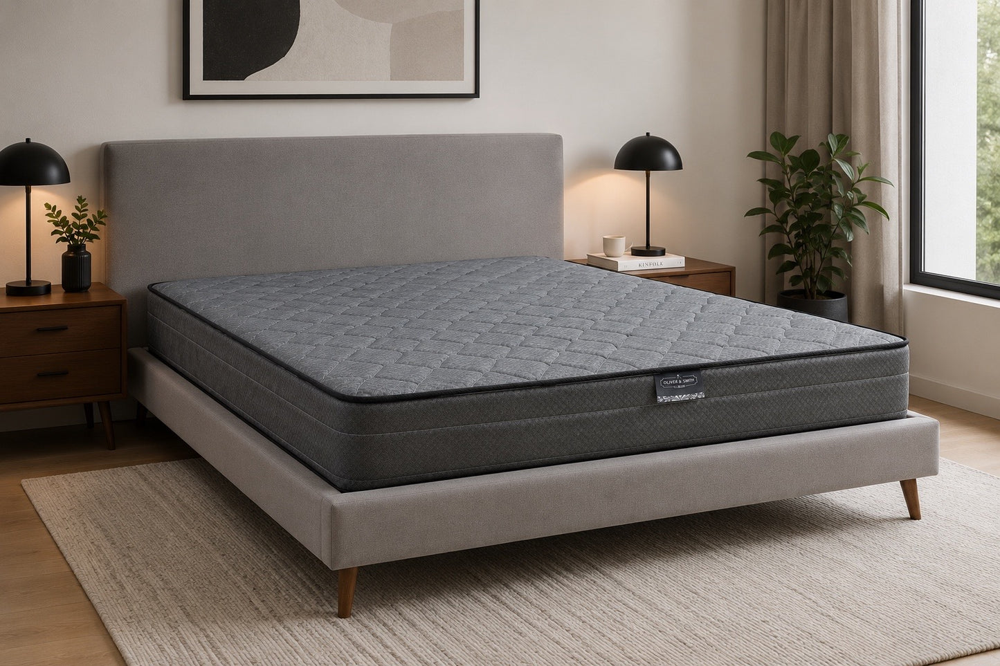 Black 7 Inch Twin Mattress in a Box - Continuous Coil Spring System & High Density Foam | Medium Firm Support | Pressure Relief | Spine Alignment | Twin Size 38x75 | For Adults, Teens, Kids Guest Room (Copy)