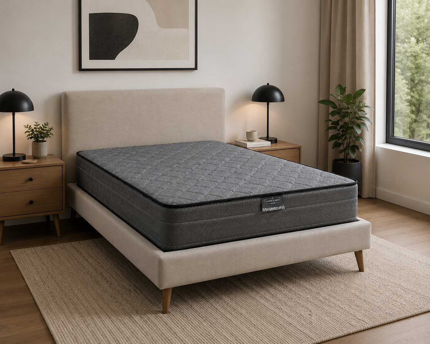 Black 7 Inch Twin Mattress in a Box - Continuous Coil Spring System & High Density Foam | Medium Firm Support | Pressure Relief | Spine Alignment | Twin Size 38x75 | For Adults, Teens, Kids Guest Room (Copy)