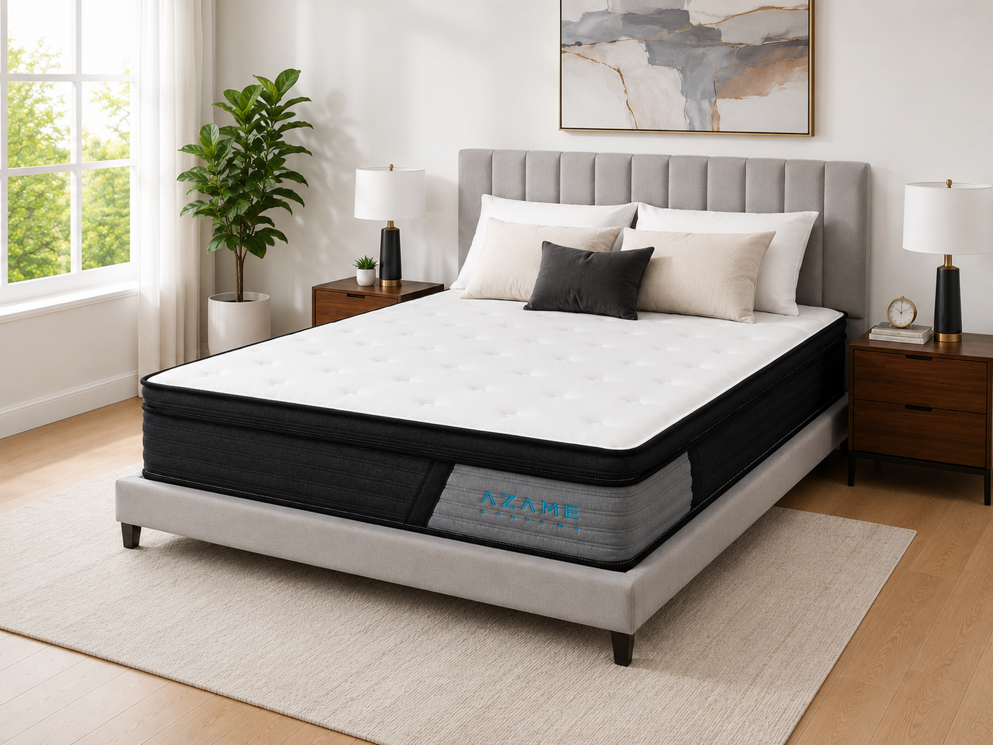 10 Inch - Hybrid Latex Mattress, Luxury Euro Top with Latex Comfort Foam & Individually Wrapped Pocket Coils | Cooling Support, Pressure Relief & Motion Isolation  | Mattress in a Box