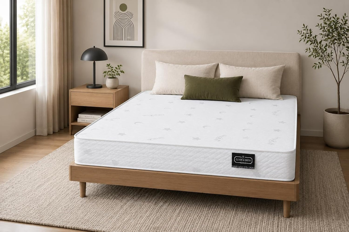 Water-Resistant 6-Inch Hybrid Continuous Coil Spring Mattress with Comfort Foam | Euro Tight Top | Breathable & Lightweight | Mattress in a Box | Twin 38" x 75" | Perfect For Kids & Guest Rooms