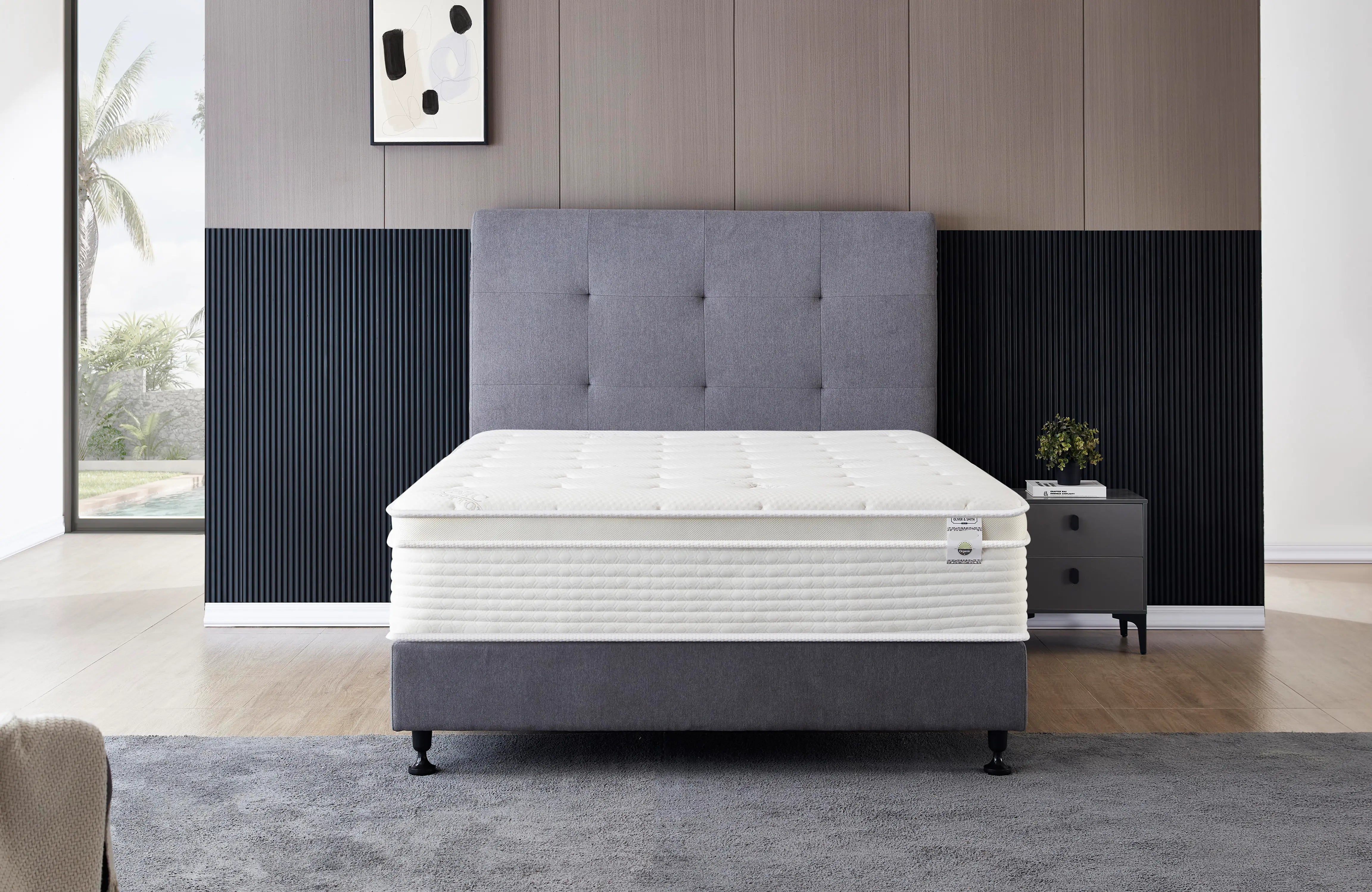 THE LUX - 12" - MEDIUM - Cool Memory Foam Encased Spring Mattress - Organic Cotton Mattress
