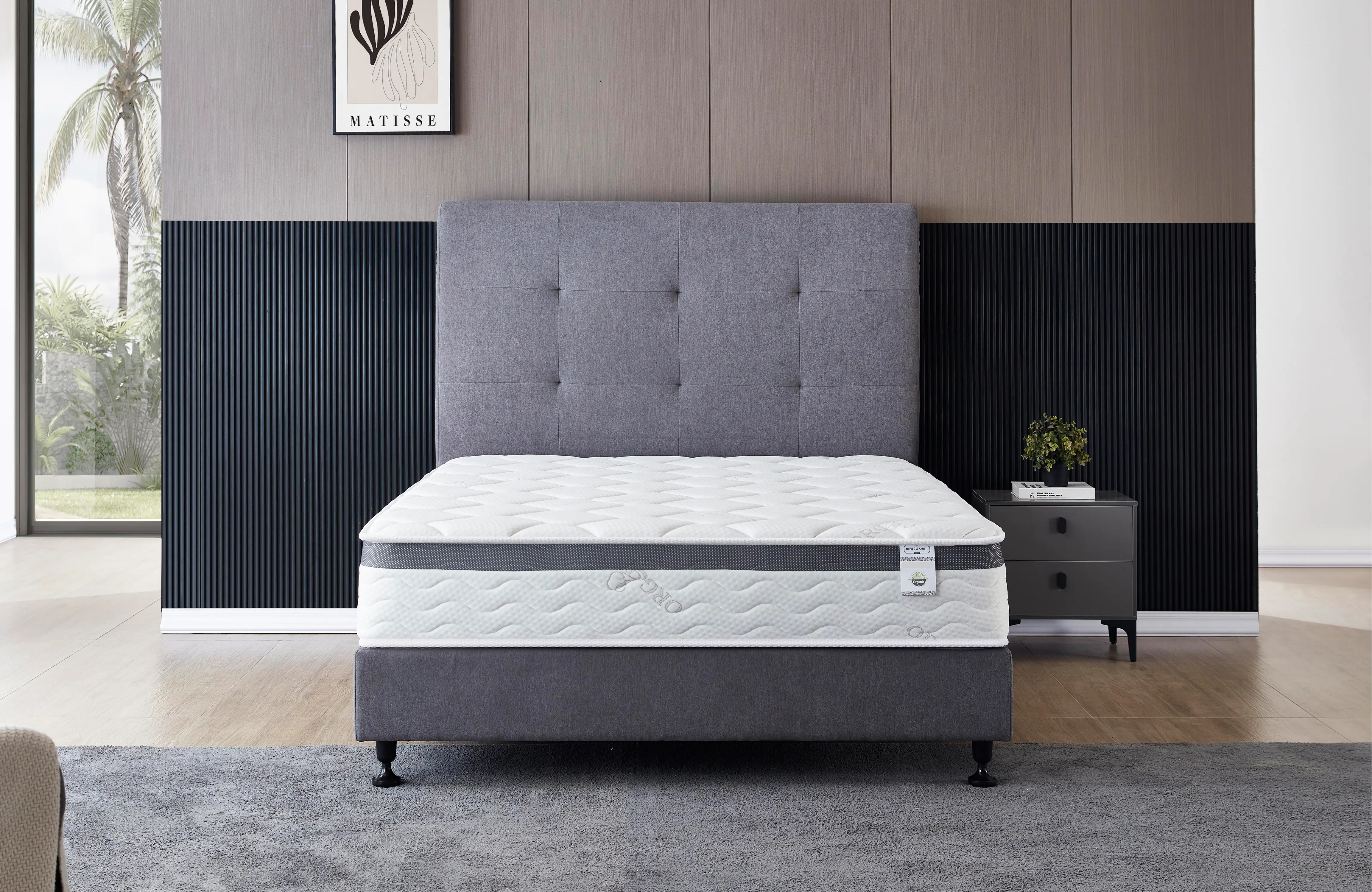THE PREMIUM - 10" - "THE COMFORT" Medium - Euro Pillow Top - Encased Spring and Memory Foam - Organic Cotton Mattress