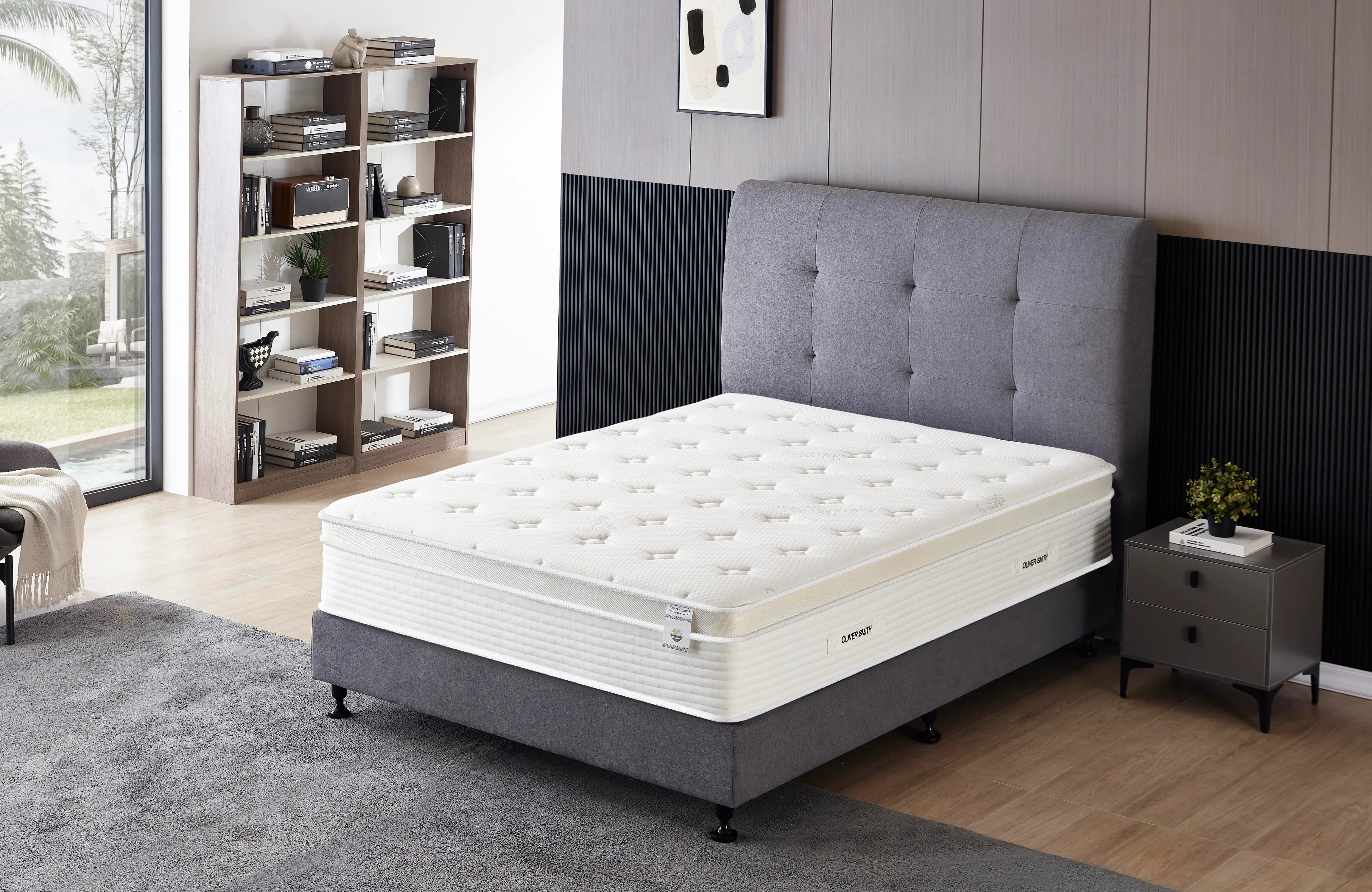THE LUX - 12" - MEDIUM - Cool Memory Foam Encased Spring Mattress - Organic Cotton Mattress