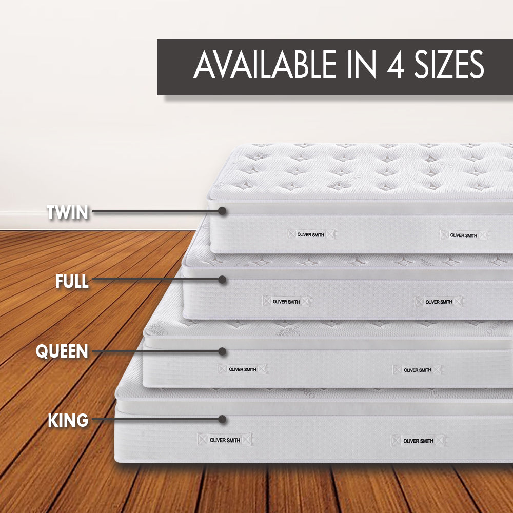 THE LUX - 12" - MEDIUM - Cool Memory Foam Encased Spring Mattress - Organic Cotton Mattress