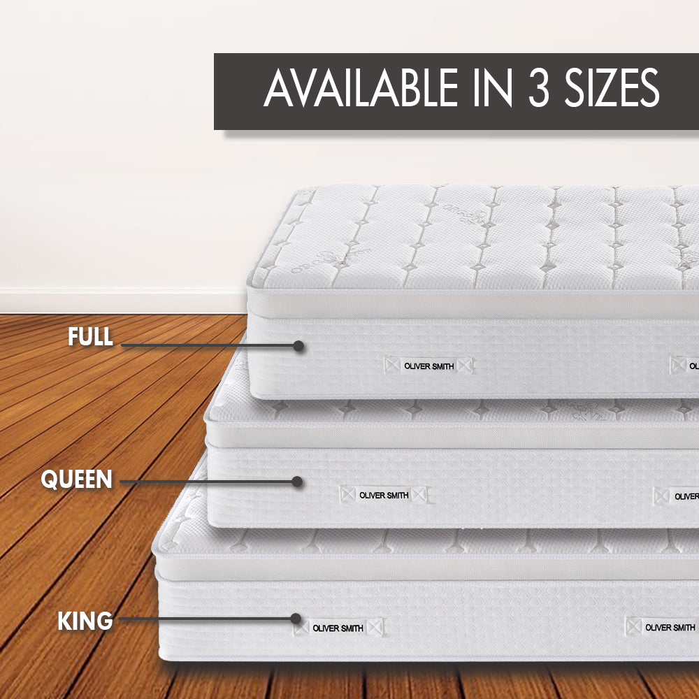 THE SUPER LUX - 14" - "THE COMFORT" Medium Plush - Cool Memory Foam & Spring Hybrid Mattress with Breathable Cover