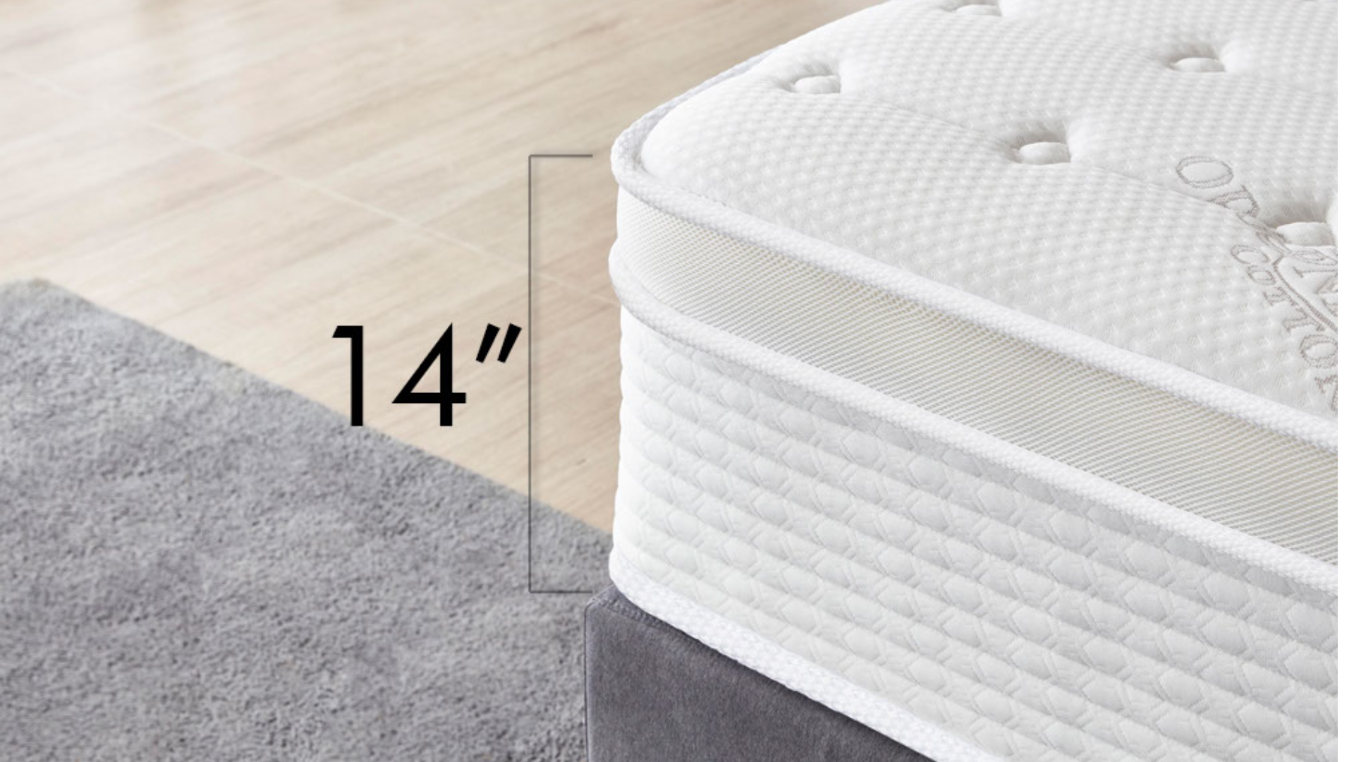 THE SUPER LUX - 14" - "THE COMFORT" Medium Plush - Cool Memory Foam & Spring Hybrid Mattress with Breathable Cover